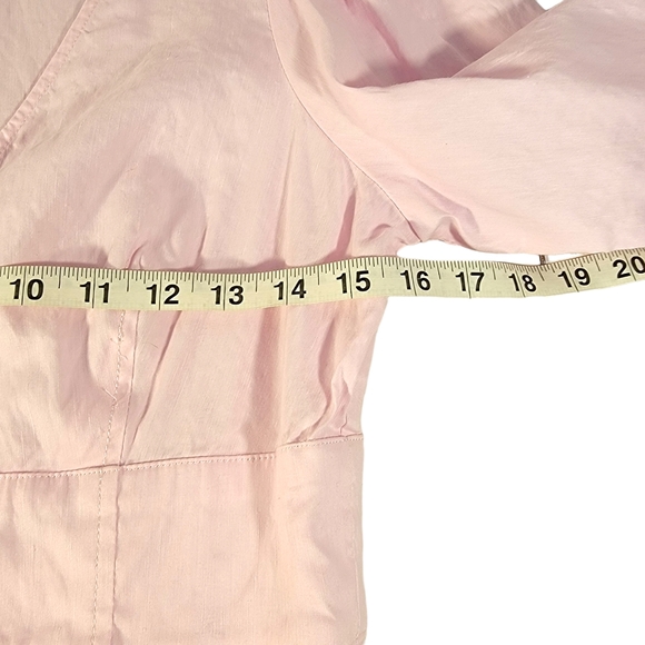 J. Crew Linen Blend Easter Spring Summer Penk Full Length Button Up Dress 4 - Picture 14 of 16